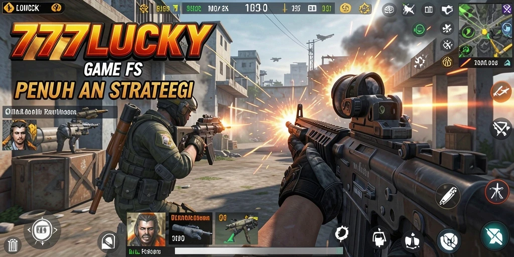 Gameplay intens dalam 777LUCKY dengan aksi menembak yang mendebarkan.