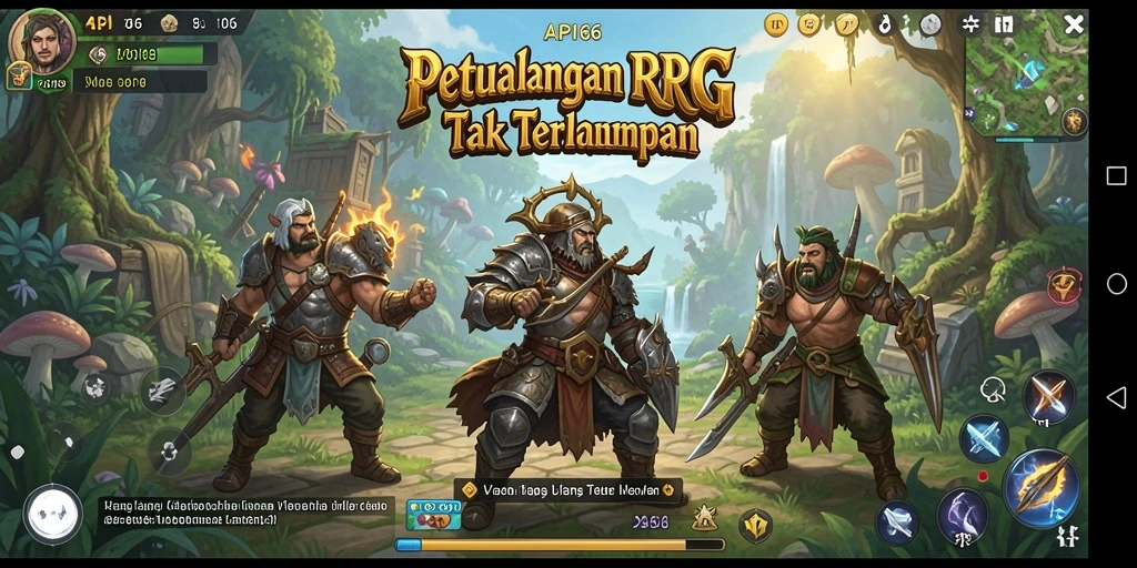 Tampilan gameplay seru dalam dunia fantasi API66.