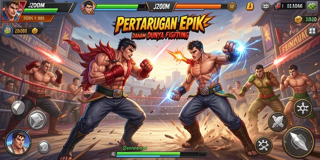 Tampilan seru dari pertarungan karakter dalam J200M.