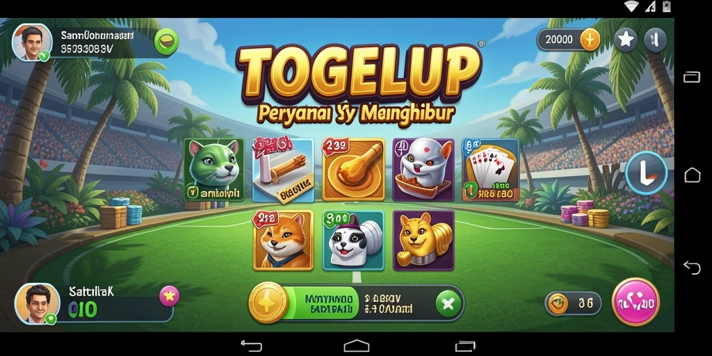 Tampilan gameplay TOGELUP yang cerah dan menyenangkan.